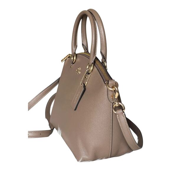 COACH SADIE SATCHEL BAG CROSSGRAIN LEATHER IN DARK STONE ADJUST. CROSSBODY NEW - Picture 3 of 16